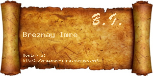 Breznay Imre névjegykártya